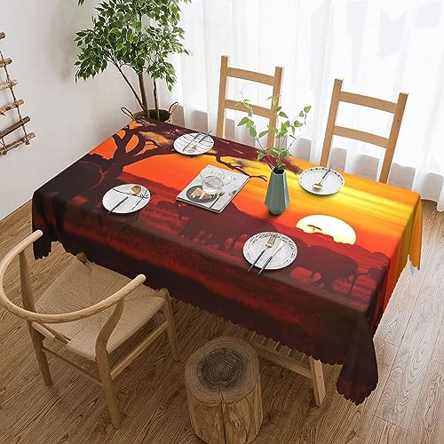 Nappe de table rectangulaire coucher de soleil africain lavable - 2