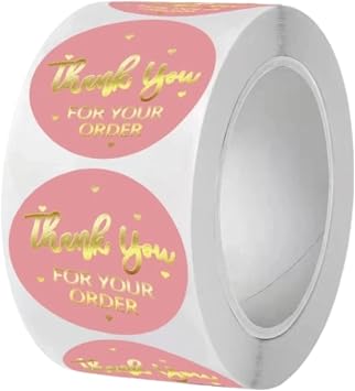 500pcs Pink Thank You Sticker Envelope Seal Scrapbook Sticker Heart Cute Round Stationery Label Stickers Labels, Indexes and Stamps