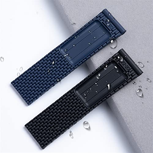 Bracelet montre silicone 24mm boucle mate noir remplacement - 7