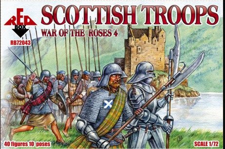RedboxPlastic Model Figures Scottish Troops, War of The Roses 4 1/72 Red Box 72043