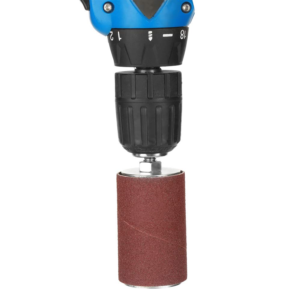 DEWIN Tamburo abrasivo, Set di strumenti per levigatrice a tamburo abrasivo, tamburi in gomma con custodia per fai da te, hobby, fai da te, carpenteria, lavorazione del legno, 20 pezzi
