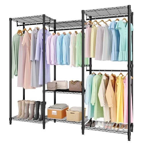 Portant à vêtements stable armoire autonome noire grande penderie de chambre