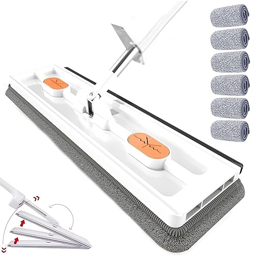 grand balai plat nouveau style,grand balai plat avec serpillière et manche en aluminium,2023 Large Flat Mop,360 Rotatable Adjustable Cleaning Mop,Wall Cleaning Mop With Long Handle,Hand Wash Free Mop