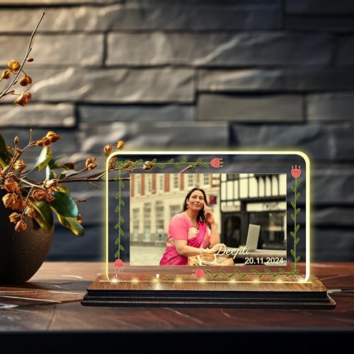 Image of Brown Cloud Personalized Name Photo LED Night Lamp Customized Gift for Men Women Husband Wife Girlfriend Boyfriend Birthday Marriage Anniversary Festivals Decoration(LED ADP NL AO 001)(D8)