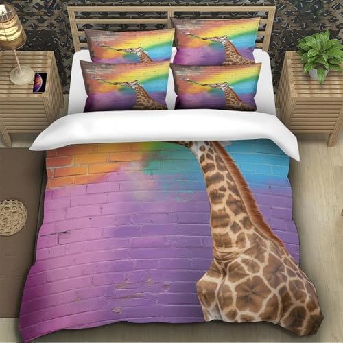 Tableau de girafe mural en housse de couette entretien facile