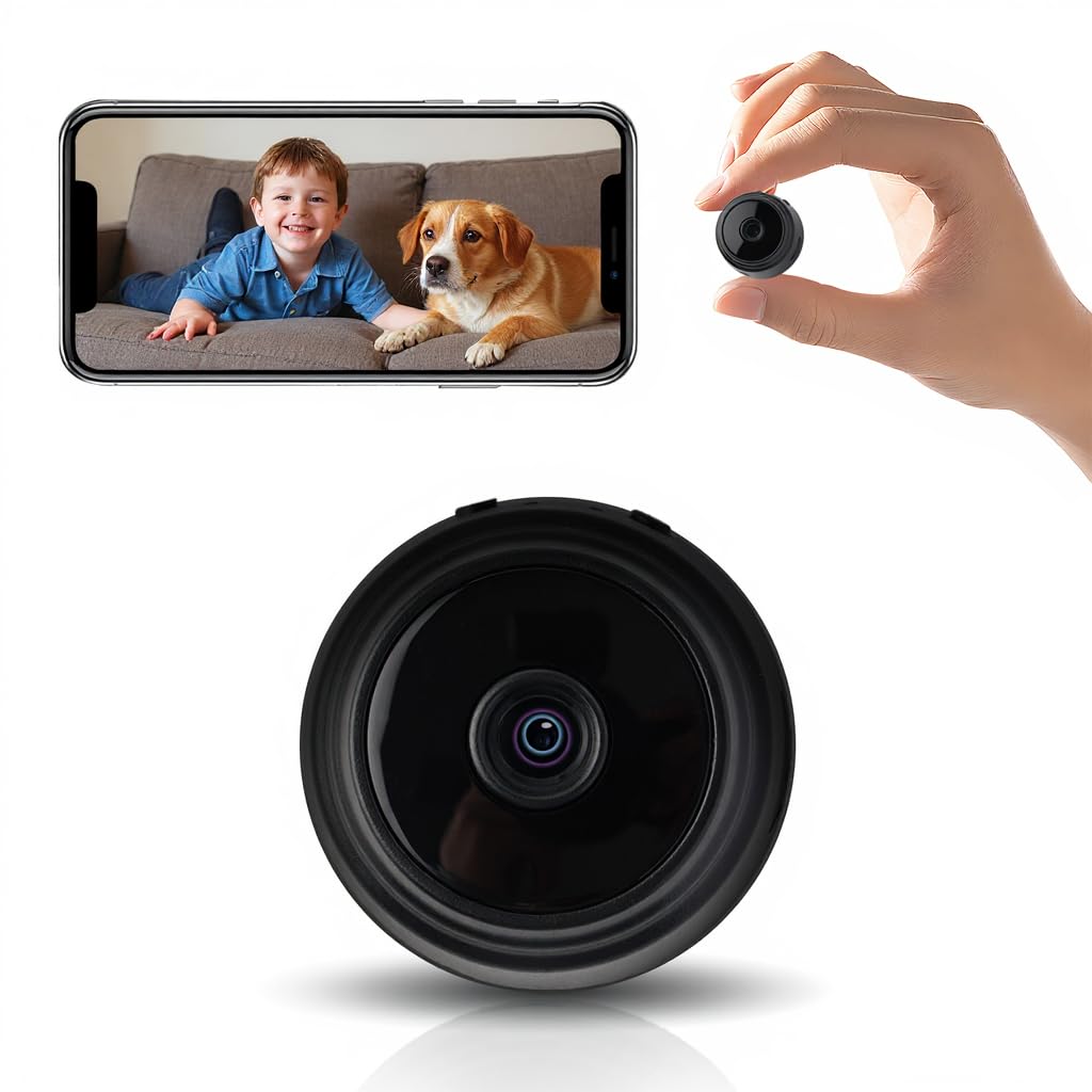 Hidden Camera with Mini Small Camera. Spy Hidden Cameras for Home Indoor Use Spy Cam with Night Vision and Motion Detection Baby Monitor Small Mini Wireless Outdoor(Audio not Included)