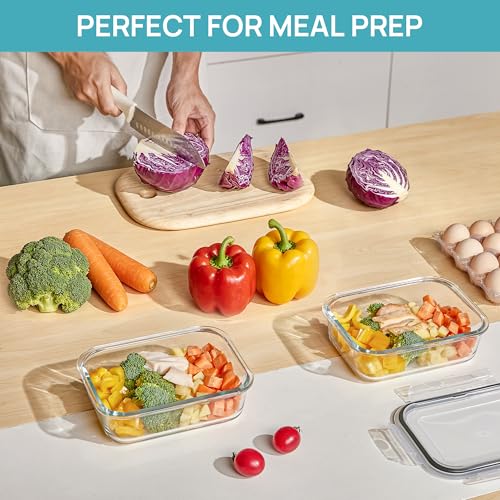 Image of Vtopmart 2 Pack 35oz Glass Meal Prep Containers with Lids