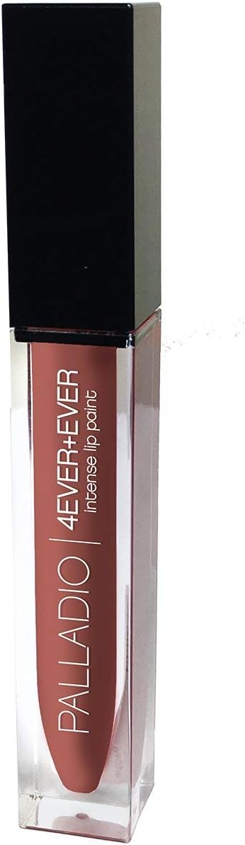 4 Ever + Ever Intense Lip Paint, Liquid Lipstick, High Pigmented Lip Gloss, High Shine Vinyl Finish, Rich Color Coverage, Moisturizes Lips, Doe Foot Wand Applicator, Devotion
