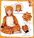 Wizland Kid Animal Onesie Tiger Outfits for Girls Boys Flanne Tiger Onesie Onepiece Holloween Costume with Tail 6-8