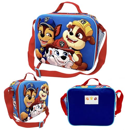 The Geeky Pop Sac Repas Isotherme Paw Patrol Enfant – Pat Patrouille Chase Marshall Rubble – Lunch Bag Isolé 23x20x8,5cm avec Bandoulière Réglable – Licence Officielle