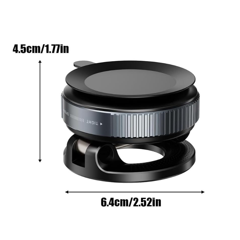 Image of VeeDee Magnetic Car Phone Mount - 360 Vacuum Suction Magnetic Phone Holder for Car Dashboard & Windshield - Universal Multi-Surface MagSafe Car Mount for Home, Gym Mirror & Shower