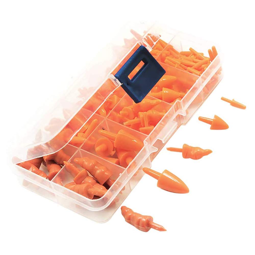 Pofet Orange 160Pcs Plastic Long Safety Noses For Christmas Snowman, Miniature Resin Carrot Noses For Crafting, Creating And Embellishing
