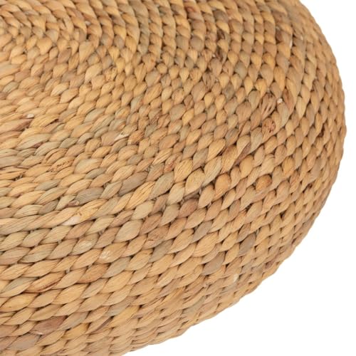 Atmosphera - Sitzhocker Wond - geflochtene Wasserhyazinthe D. 55 cm - Leinen weiß
