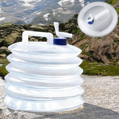 HAOBIN Bidón de Agua Plegable Envase de Agua Plegable Recipiente de Agua Plegable 10 L Depósito de Agua Plegable con Grifo,sin BPA,depósito de Agua de plástico para Camping,jardín (10L)
