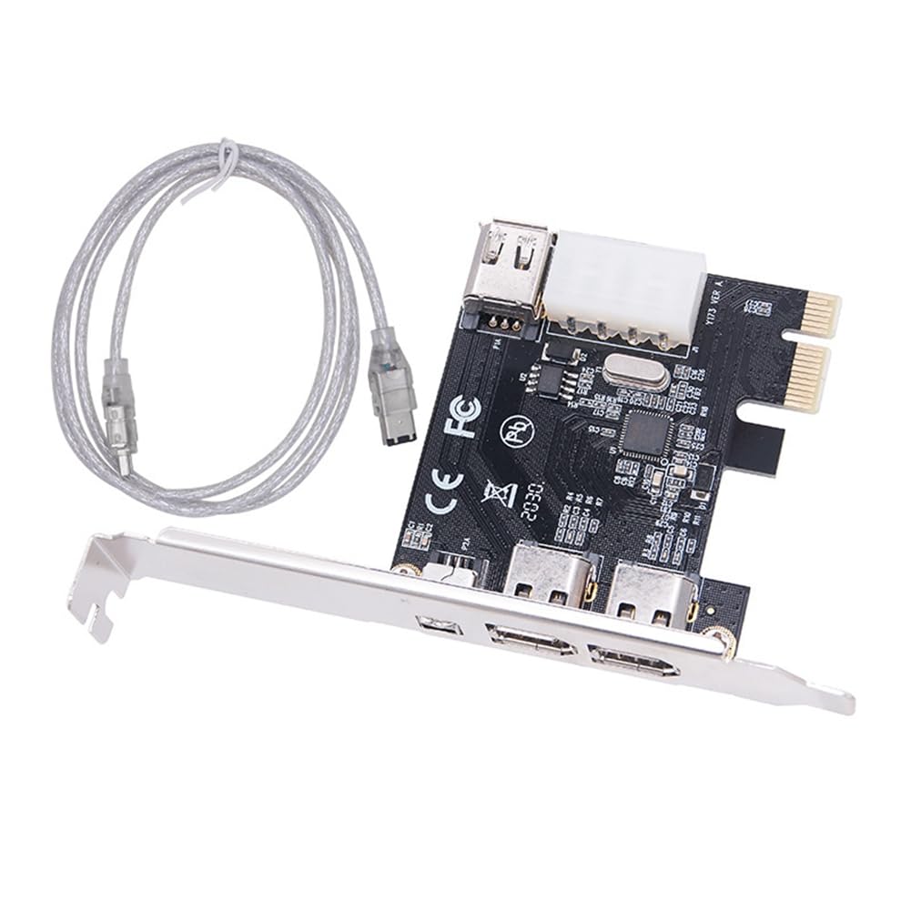 pci-e 1x 1394 4 port dv hd video capture card firewire card 800/400/200/100mbps supports hot-swapping for desktop