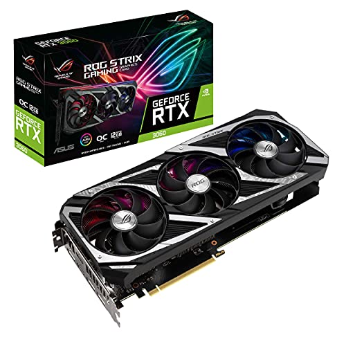 Image of ASUS ROG Strix NVIDIA GeForce RTX 3060 OC Edition Gaming Graphics Card (PCIe 4.0, 12GB GDDR6, HDMI 2.1, DisplayPort 1.4a, Axial-tech Fan Design, 2.7-Slot, Super Alloy Power II, GPU Tweak II) (Renewed)