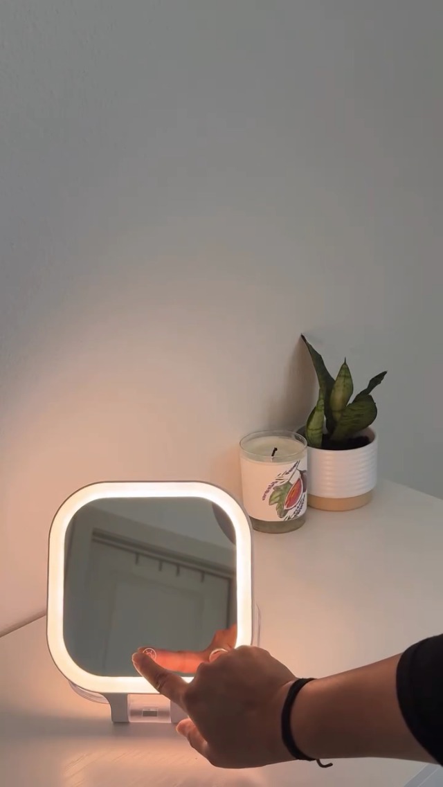 Espejo de maquillaje recargable portátil 7" con luz y aumento 30X miniatura 7
