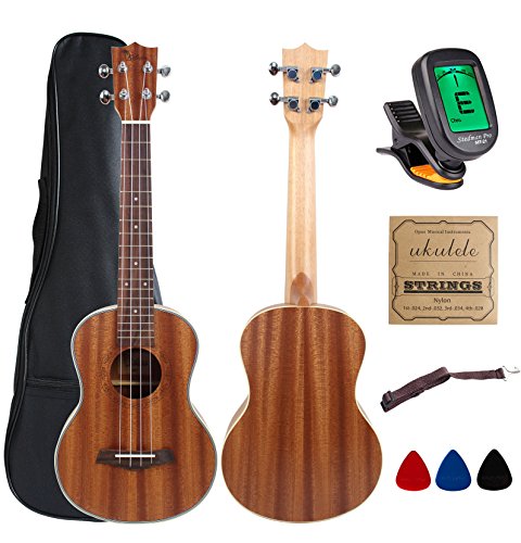 Kulana Deluxe Tenor Ukulele, Mahogany Wood with Binding and Aquila Strings + Gig