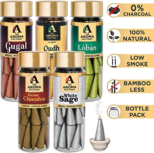 The Aroma Factory Organic Incense 5X30 Cones Jute Gift Set With Holder (Religious Aromas) #TOP1