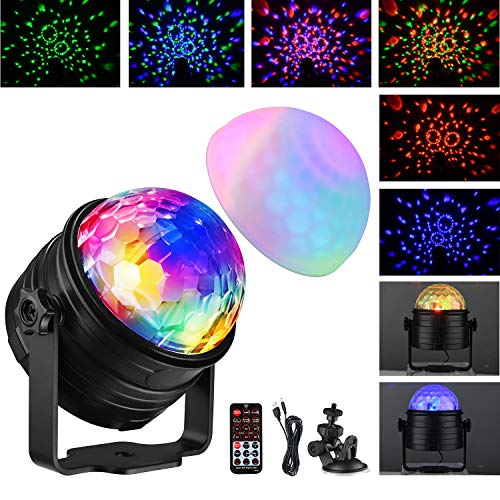 Kohree Luces Discoteca Giratoria, Bola de Discoteca Activada por Sonido, 7 Colores RGB y Función de Temporizador, Control Remoto Disco Luz USB para Fiesta, Casa, Navidad, Cumpleaños, Bodas, Niños
