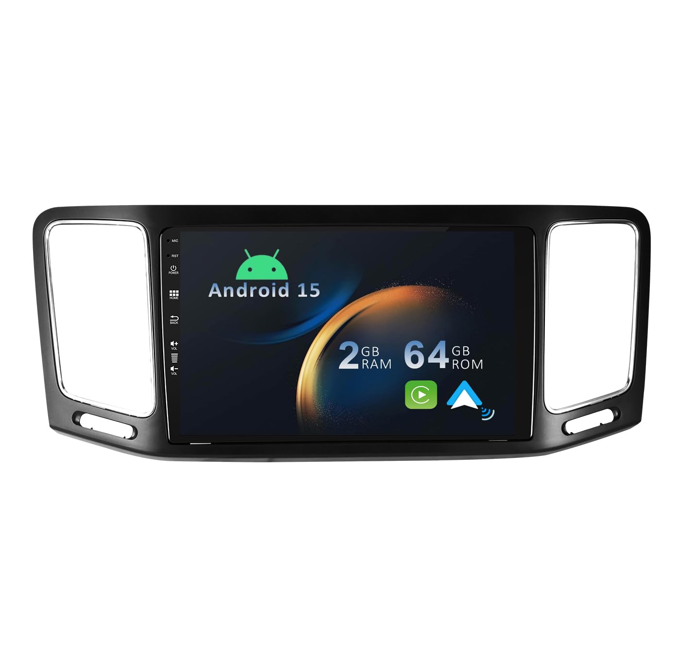 [2+64G] Android 15 Autoradio con navi para VW Volkswagen Sharan 2012-2018-[Incorporado CarPlay/Android Auto/GPS/Bluetooth 5.0/Control del Volante/MirrorLink]-IPS 9" Pantalla