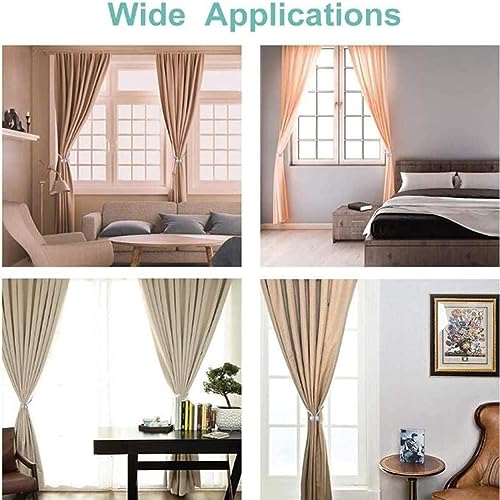 VRT-Window-Curtain-Tiebacks-Clips-VS-Strong-Magnetic-Tie-Band-Home-Office-Decorative-Drapes-Weave-Holdbacks-Holders-European-Style-Pair-6-Gold