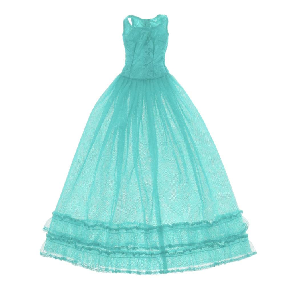 Modisches, ärmelloses Abendkleid Aus Spitze Und Tüll, Ideal Als Tanzkleid, Geeignet für BJD Puppen Und Puppen Anderer Größen, Blau