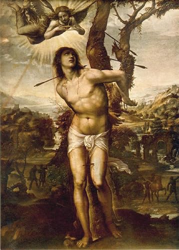 Pintura mural en lienzo de Il Sodoma: arte clásico vintage de 60x90cm