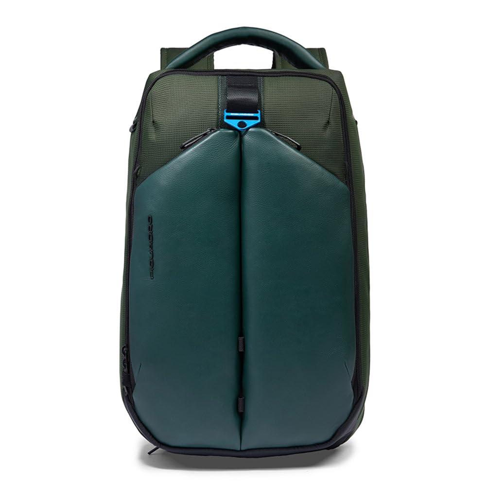 Piquadro Mochila de viaje para portátil 15,6" Unisex tela/material bio-based verde