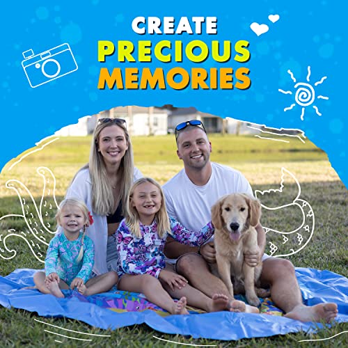 Image of SplashEZ 89'' Extra Large Splash Pad for Kids & Dogs Great Outdoor Toys for Toddlers 1-3 & Kids Ages 4-8, Baby Pool for Backyard Sprinkler, Pool Plastic Dog Water Summer Toys