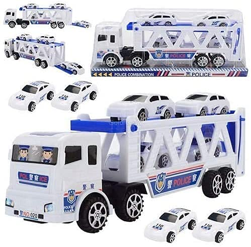 DJB ENTERPRISE Kid Toy Plastic Police Truck with 4 Mini Police Cars Toy Vehicles for Children (Multi) Toy Review India (Iknoor World )