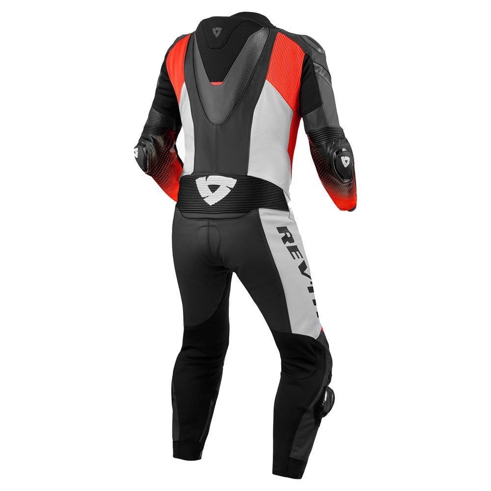 Revit Control Tuta in pelle da moto di un pezzo, nero/bianco/rosso, 50