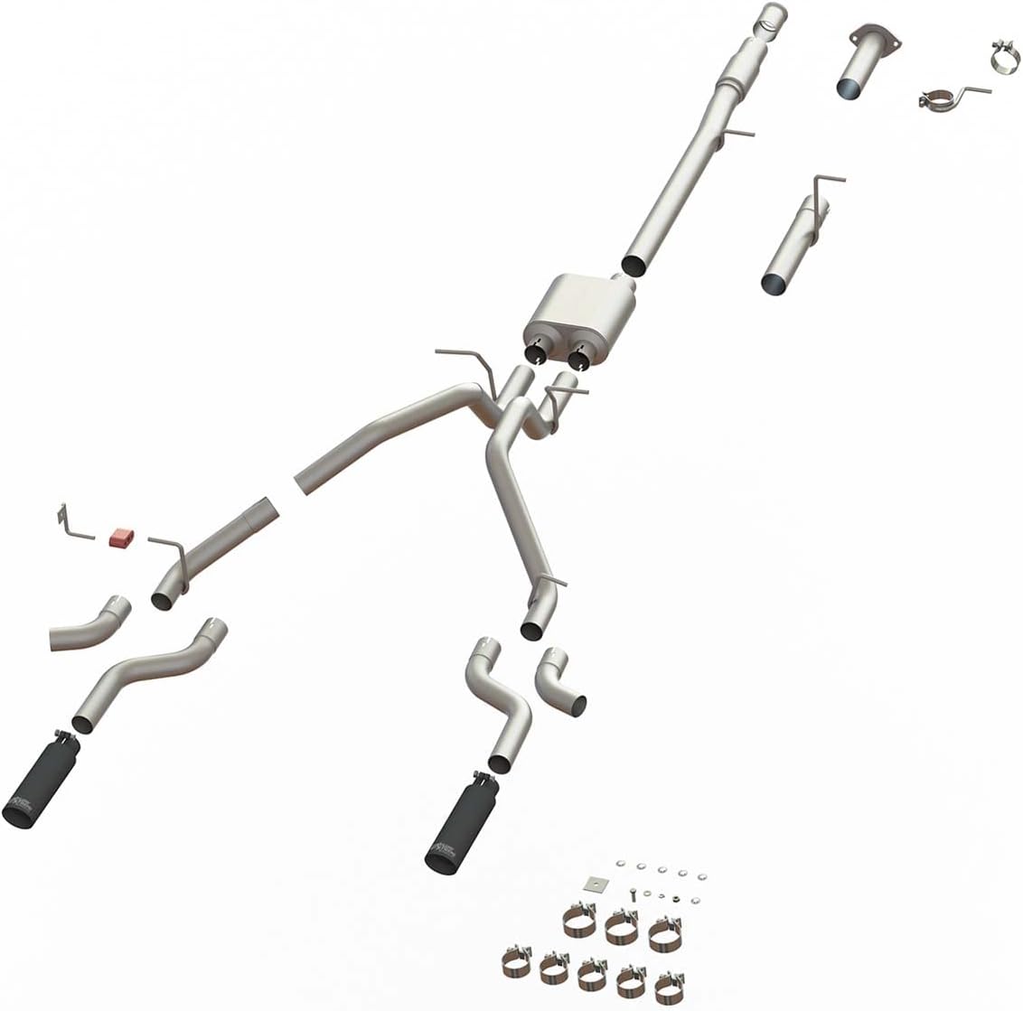 Speed FX Cat Back Performance Exhaust System Silverado/Sierra 1500 2007-2013, Silver (50100)