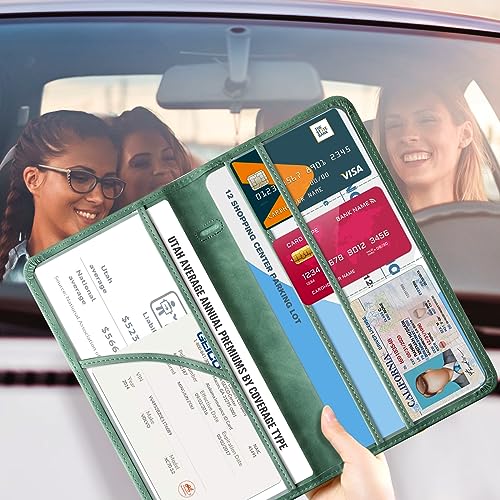 Image of CoBak Car Registration and Insurance Holder | Vehicle Glove Box Organizer, Auto Truck Compartment Document Case with Magnetic Closure for Insurance & Driver License