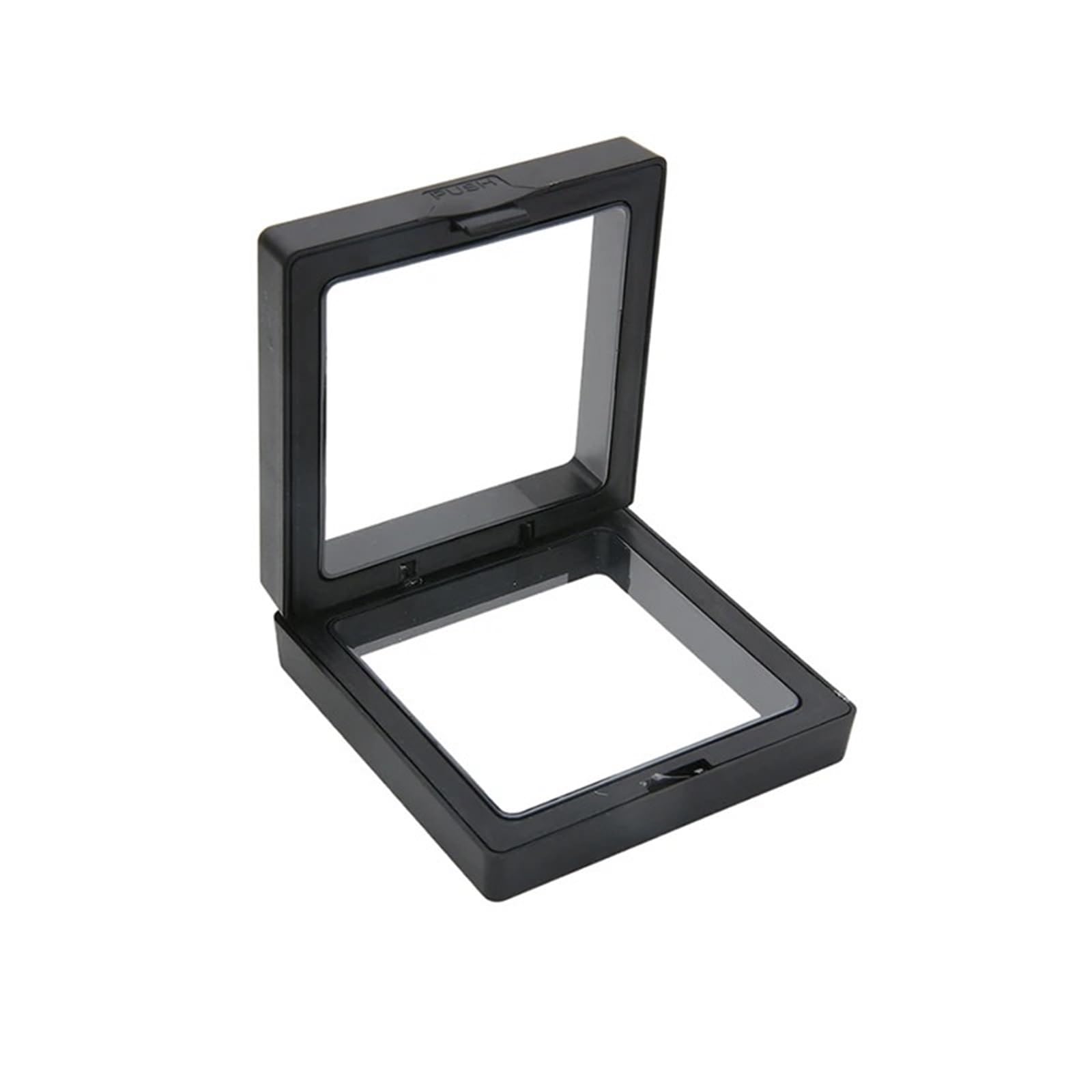16pcs PE Film Colorful Jewelry Storage Box 3D Packaging Case Gemstone Free Stand Floating Frame Membrane Ring Earring Bracelet Display For Earring Necklace Bracelet(Black,7cm)