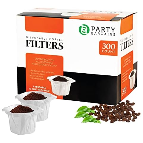 PARTY BARGAINS Disposable K-cup Coffee Paper Filters for Keurig Single Serve Filter | Pack of 300 Cover
