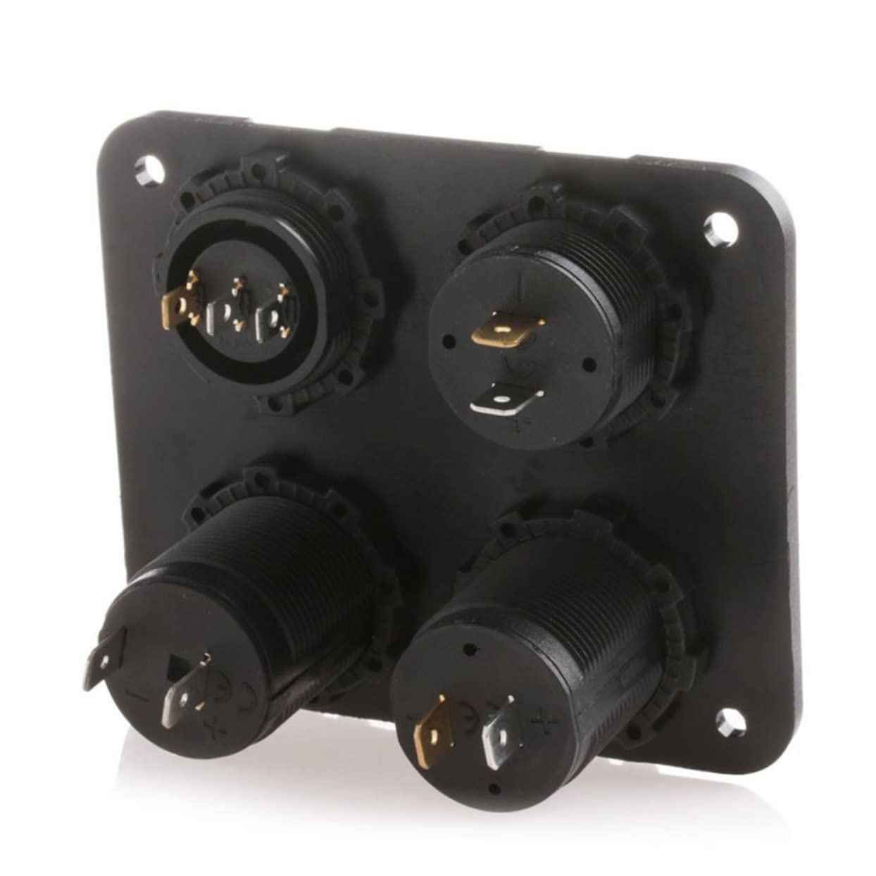 Housoutil 2 Pezzi 4 1 12-24v Caricabatteria Da Auto Convertitore 21a Presa Usb Pannello Voltmetro Led Verde Per Barca Rv Camion Camper
