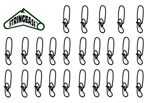 Premium Stringease Tackle Stay-Lok Snap Fishing Terminal Tackle Stay Lok Leader Snaps Fishing Line Musky Snaps Muskie Tackle Stainless Steel Snaps [20 - Pack] (#4.5-250 lb.)