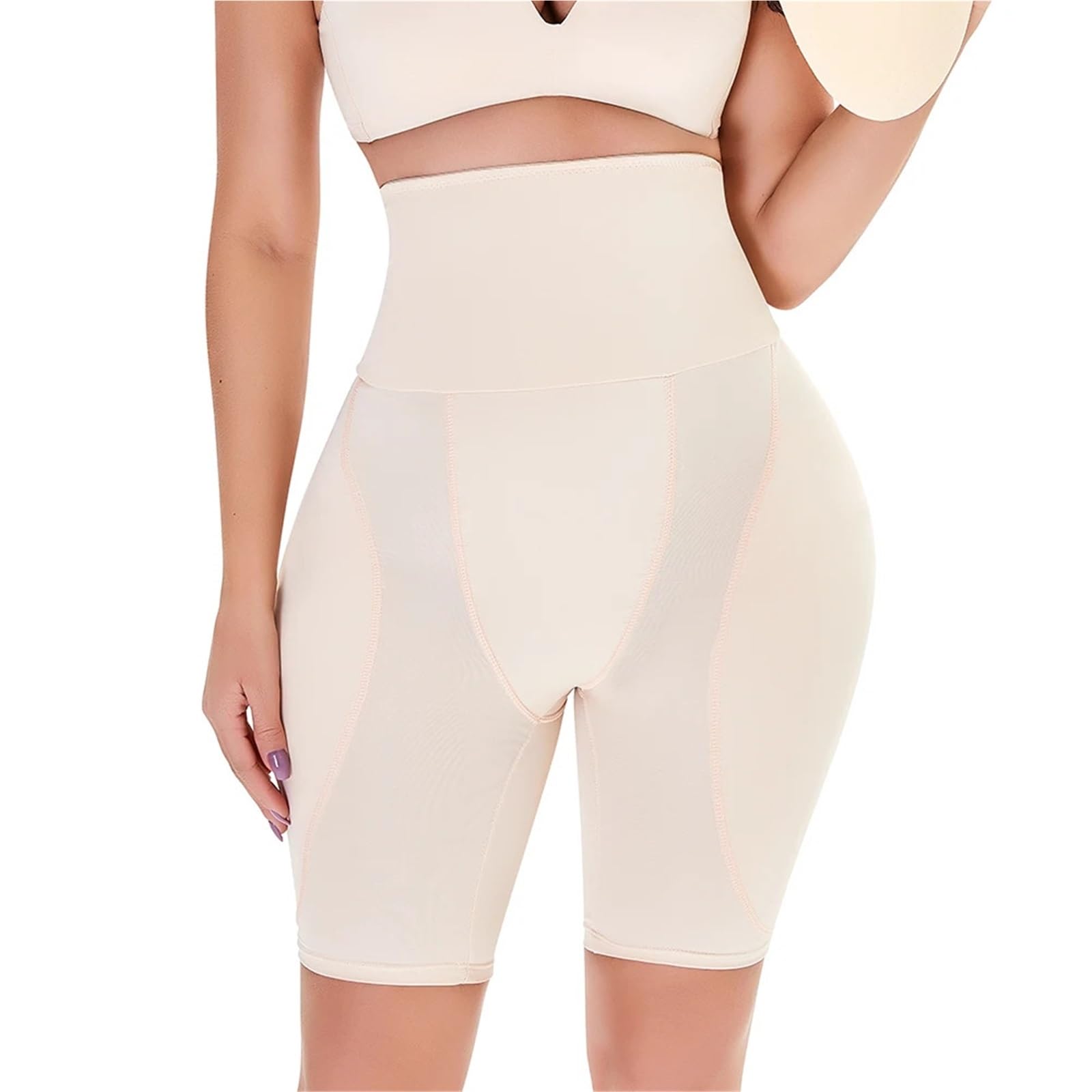 Guaina Contenitiva Donna Intimo Modellante con Cuscinetti for Fianchi, Controllo della Pancia, Imbottito, for Donne, Mutandine(Beige,4XL)