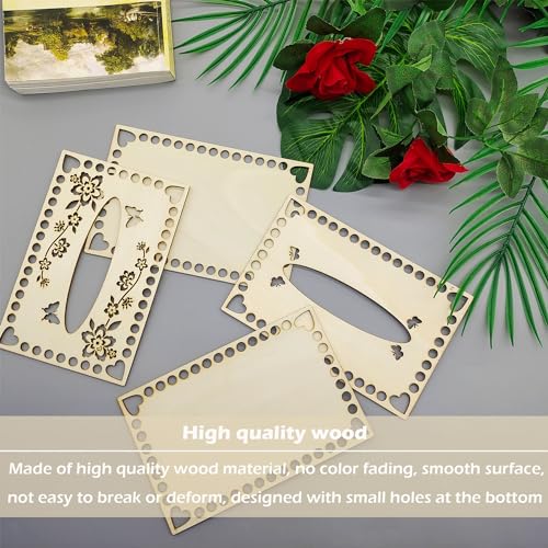 2 Sets Crochet Basket Base Wooden Bag Base Crochet Wooden Base Natural Basket Base Handmade DIY for Making Crochet Wool Bags, DIY Knitting Baskets, Craft Bags (Butterfly) - Image 3