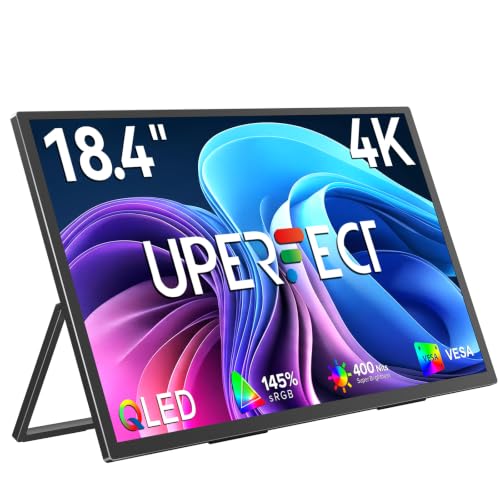 UPERFECT QLED Portable Monitor 4K 18.4 145% sRGB Second Screen for Laptop