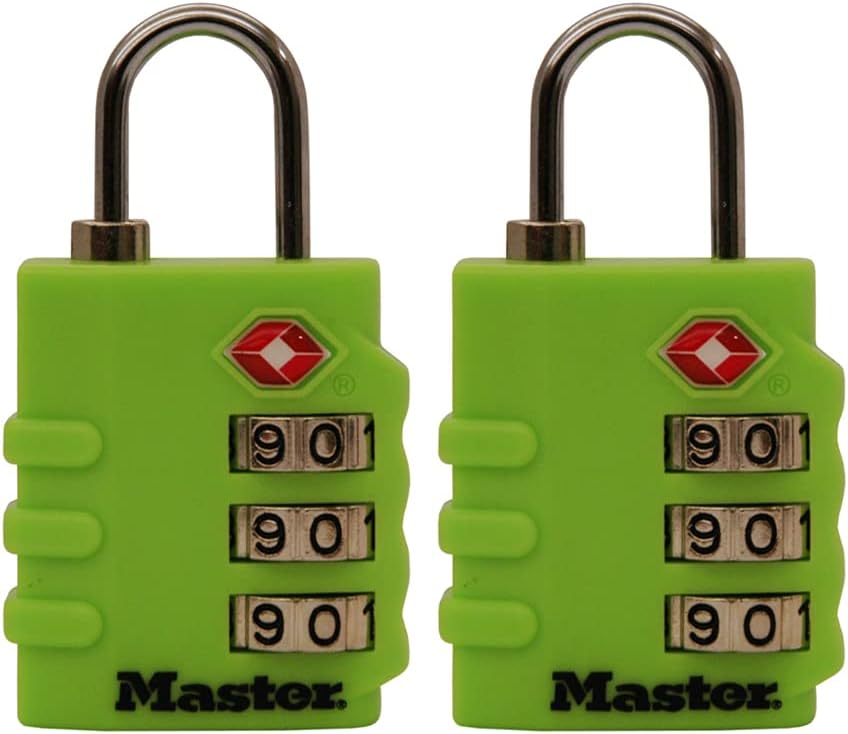 Master Lock 4684T Set Your Own Combination TSA Approved Luggage Lock, 1-3/8 in. Wide, Colors May Vary : Clothing, Shoes & Jewelry