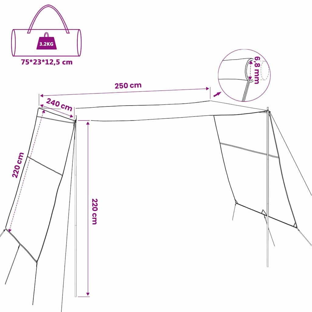 Wasserfester Tarp aus Polyester x x mit UV-Schutz und wasserdichtem Material, vielseitig für Camping, Outdoor, Trekking und Garten, inklusive Tragetasche und Zubehör