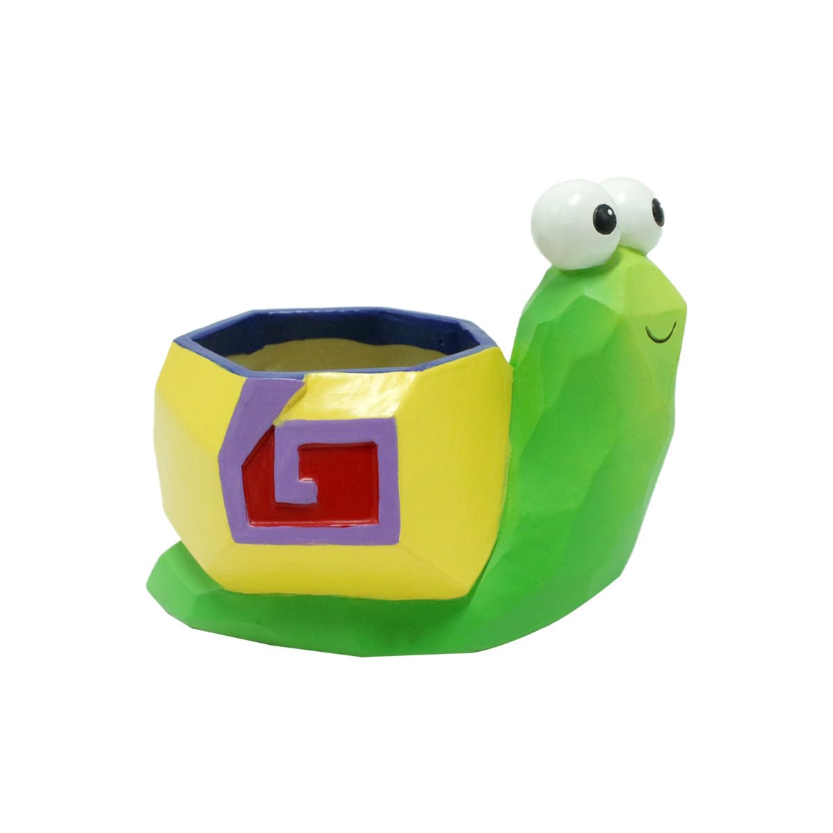 Green Snail Planter, Cute Resin Succulent Pot for Plants, Animal Flower Pot for Succulents Cactus, Outdoor Garden Decor for Patio Balcony Shelf
