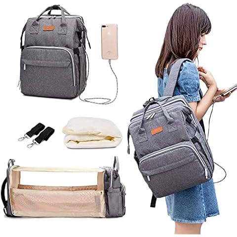 Portable Sleeping Mummy Bag, Travel Foldable Baby Bed, Multifunction Large Capacity Baby Bassinet with USB Charging Port, Waterproof and Durable Cover