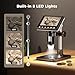 Aikokkl 4.3 Inch LCD Digital Coin Microscope, 1000X USB Magnifier with 8 Adjustable LED Lights for Coin Inspection, Electronics Repair, Soldering, Windows/Mac Compatible, 1080P