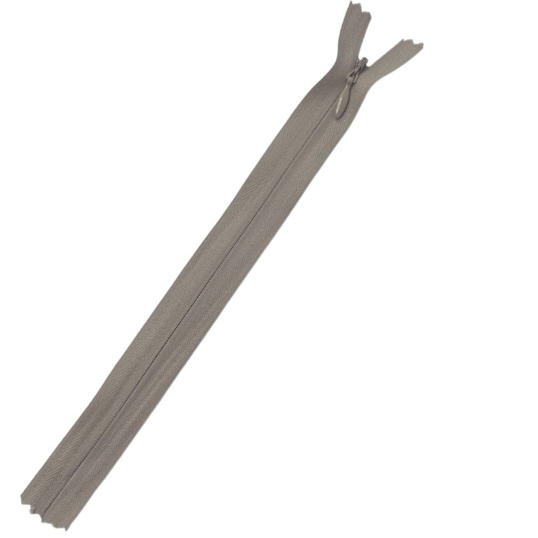 Plush Addict 22" Invisible Zip - Beige 56cm Concealed Zip For Dressmaking and Skirts - Closed Ended Zipper