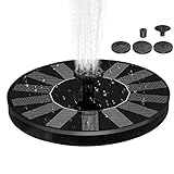 Frebw Fuente para estanque de jardín, 1,4 W, bomba de baño para pájaros con 4 boquillas, kit de panel de inmersión para exterior, estanque, piscina, terraza, jardín