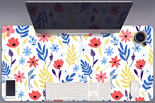 Tapis de souris imperméable et antidérapant 45x90 cm en vinyle floral