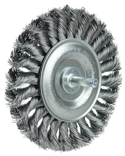 Weiler 17686 4" Stem-Mounted Knot Wire Wheel, .0118" Steel Fill, 1/4" Stem, Made in the USA (Pack of 5)
